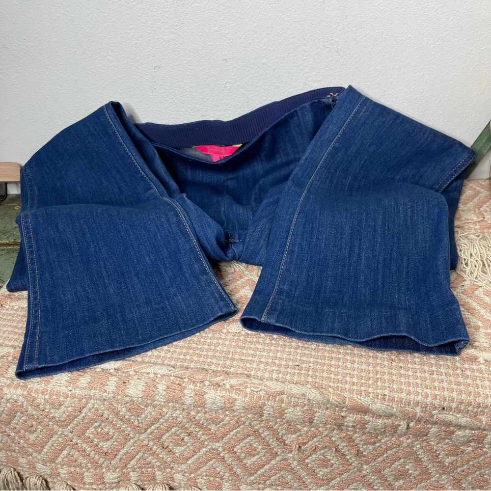 Lilly Pulitzer Ocean Cay High Rise Crop Flare Jeans Size 4 Retro 70’s - Picture 16 of 16